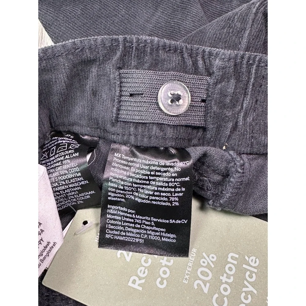 HM Kids‎ black Corduroy Pull On Leggings Adjustable Waist Size 8 8-9Y